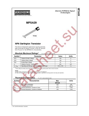 MPSA29_D75Z datasheet  